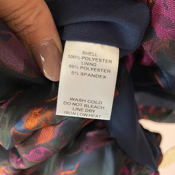 B. Right Women's size Small Navy Blue Pink Metallic Puff Sleeve Mini Party Dress - Picture 11 of 11